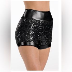 High-waisted Sequin Shorts
